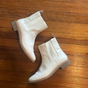 White Chelsea boots